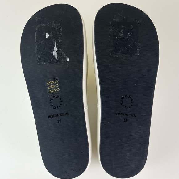 NEW SIMON MILLER IVORY PLATFORM SLIDE SANDALS - Picture 11 of 11